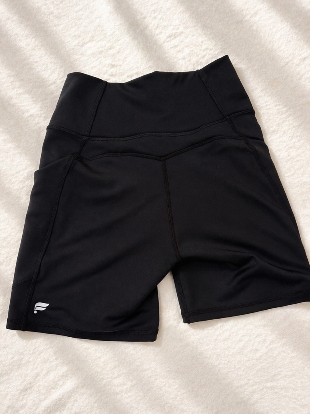Fabletics Oasis High Waisted Biker Shorts 6” Black Size S NWT